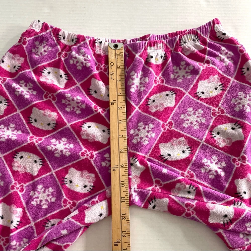 Hello Kitty winter pink white snowflake pajama‎ pants fleece